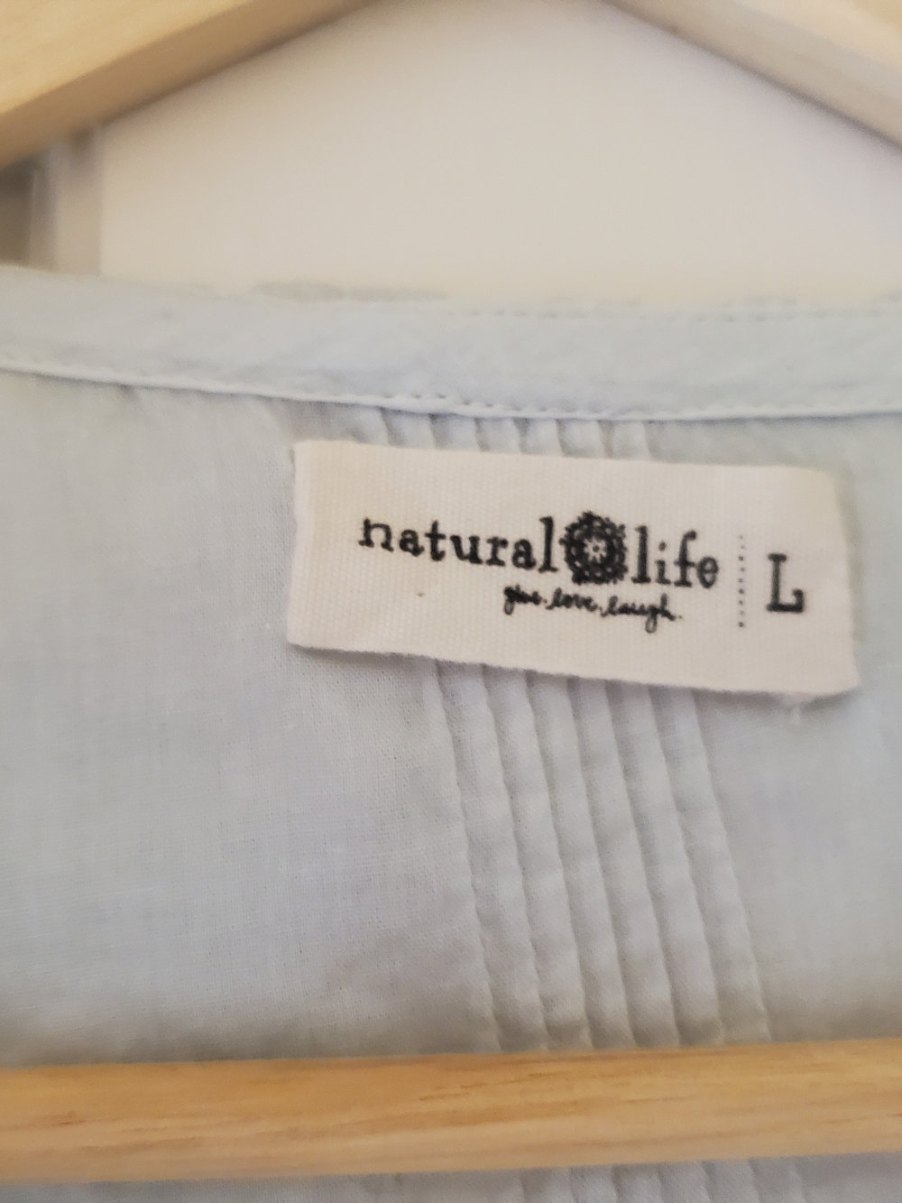 Natural Life My Favorite Cotton Top in Light Blue Size L - Picture 4 of 11